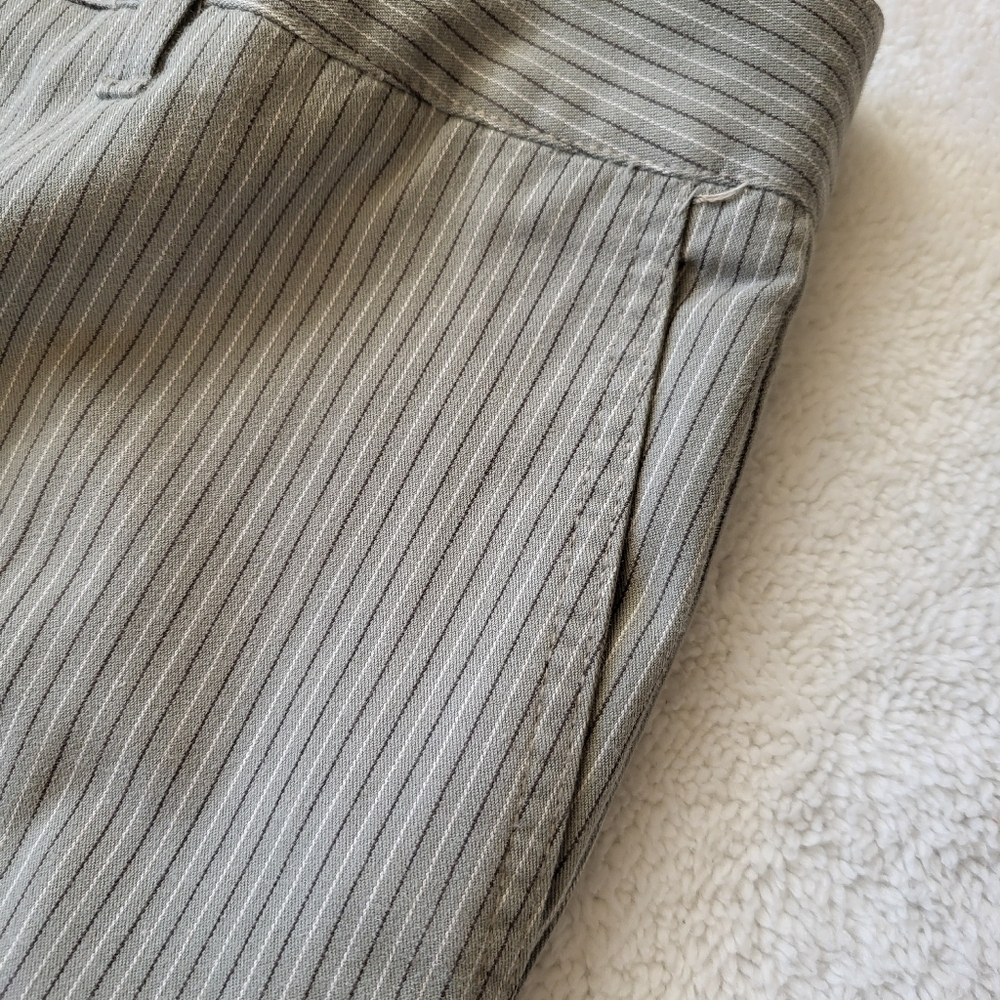 Caribbean Joe Brown Striped Cuffed Creased Capris Women's Size 8 - Picture 4 of 9